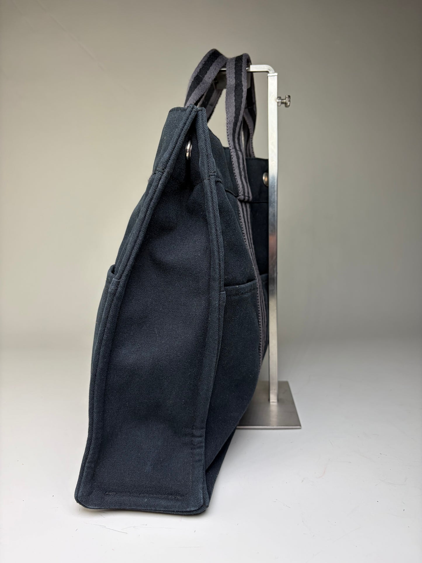Vintage Hermes Net à Porter Cotton Tote Black Silver