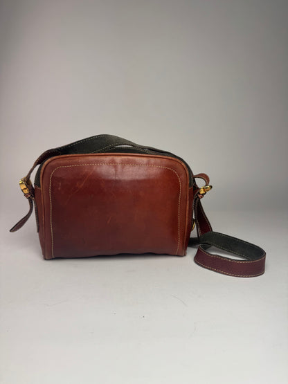 Vintage Loewe Madrid Suede Leather Bag Green Brown