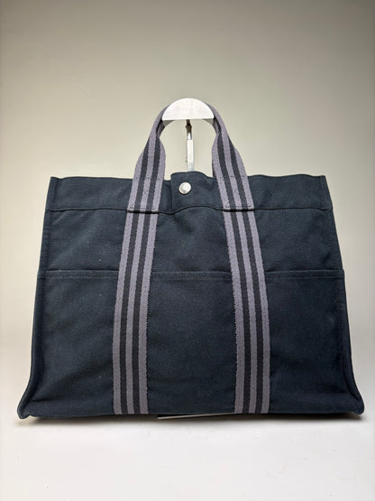 Vintage Hermes Net à Porter Cotton Tote Black Silver