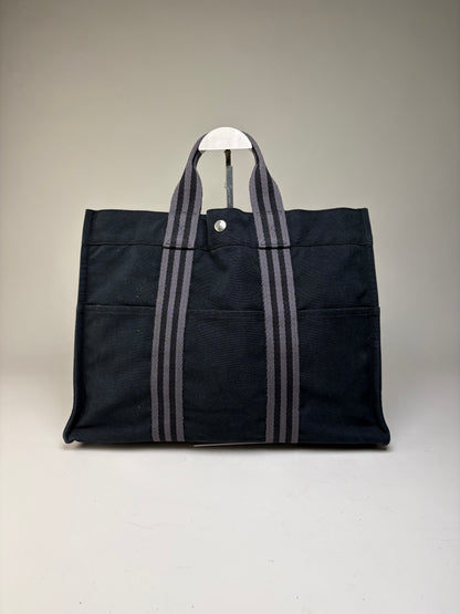 Vintage Hermes Net à Porter Cotton Tote Black Silver