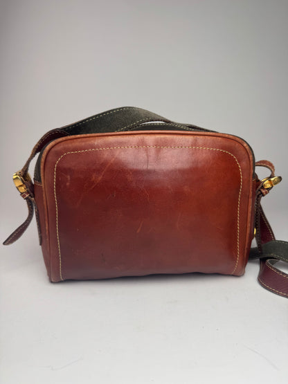 Vintage Loewe Madrid Suede Leather Bag Green Brown