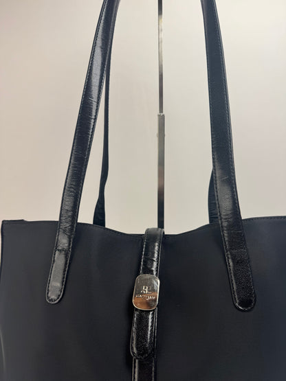 Sac Courreges vintage en cuir et polyester noir