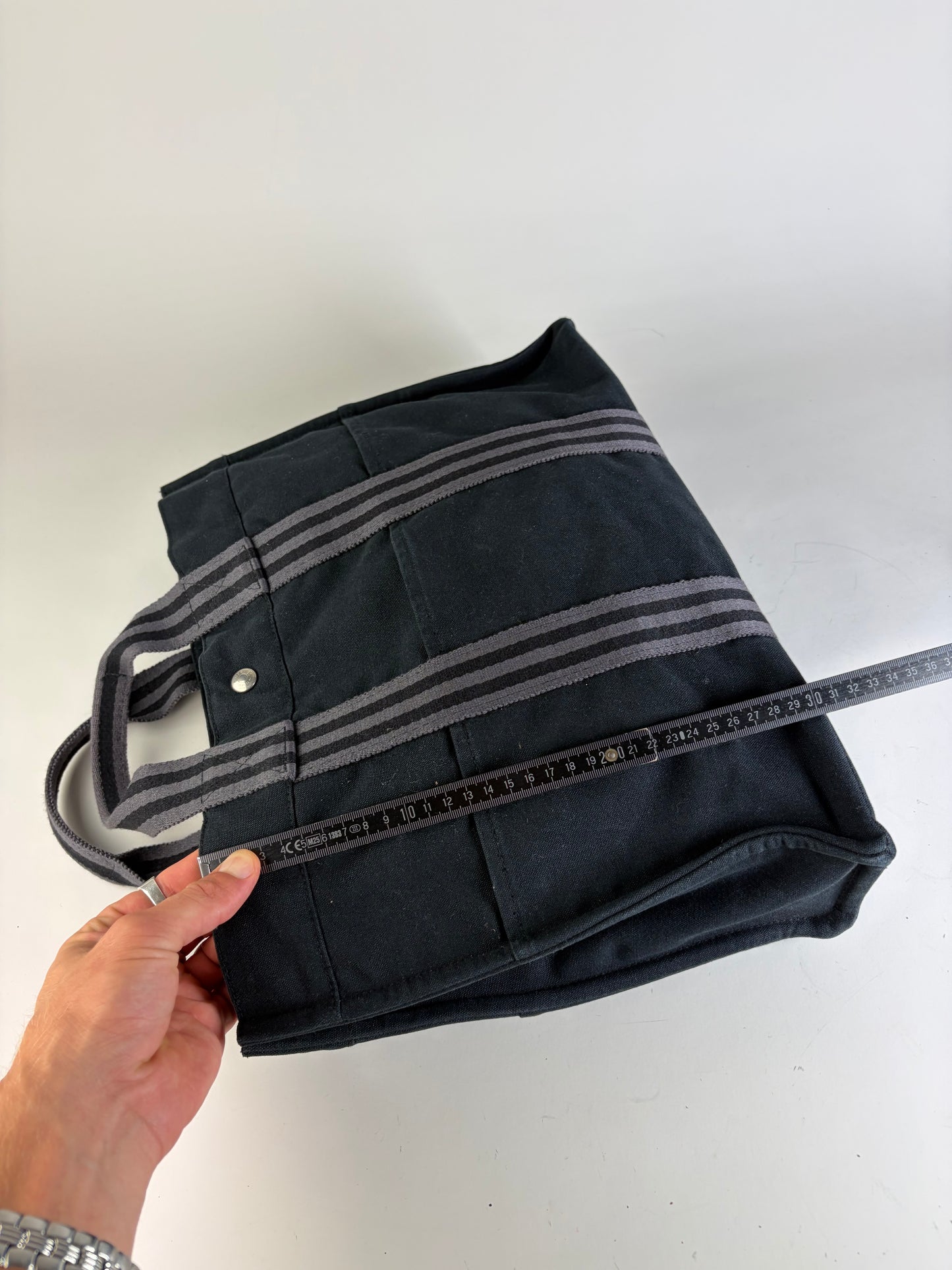 Vintage Hermes Net à Porter Cotton Tote Black Silver