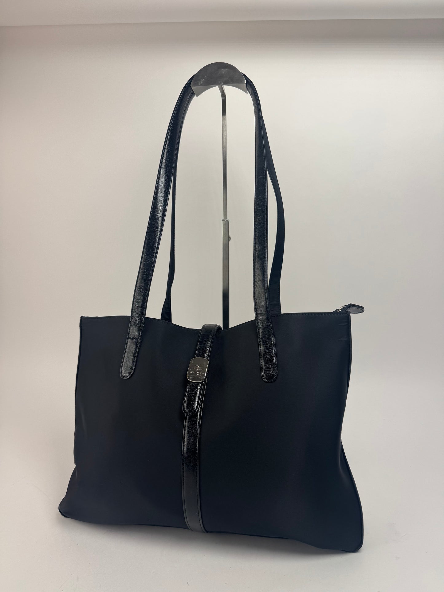 Sac Courreges vintage en cuir et polyester noir