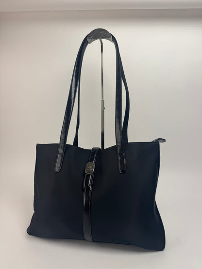 Sac Courreges vintage en cuir et polyester noir