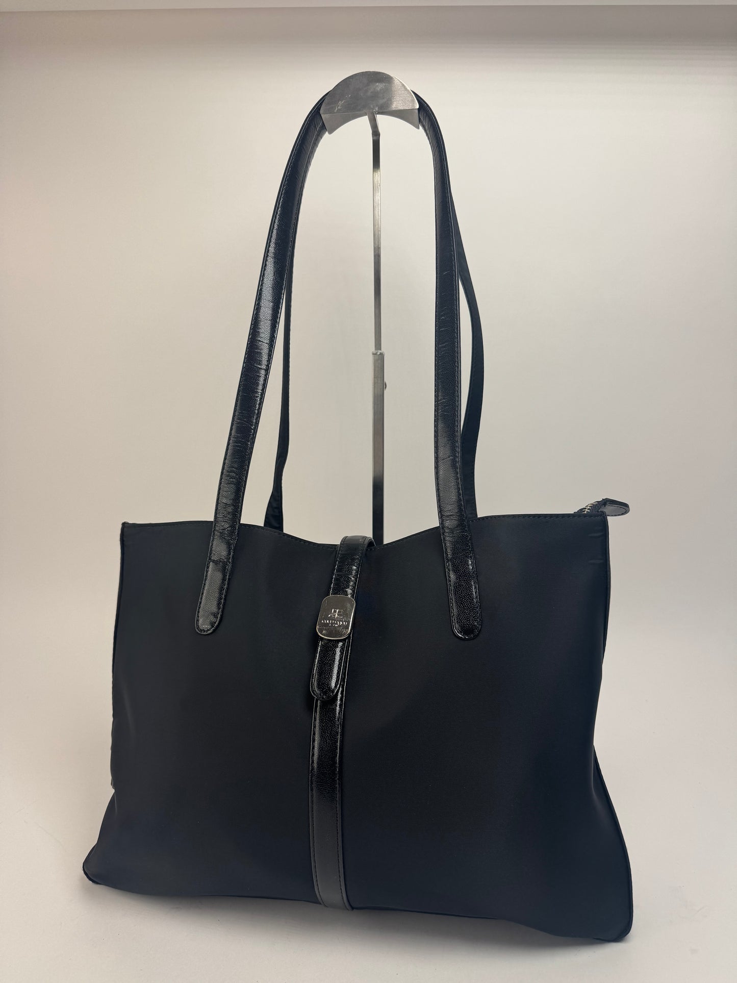 Sac Courreges vintage en cuir et polyester noir