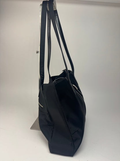 Sac Courreges vintage en cuir et polyester noir