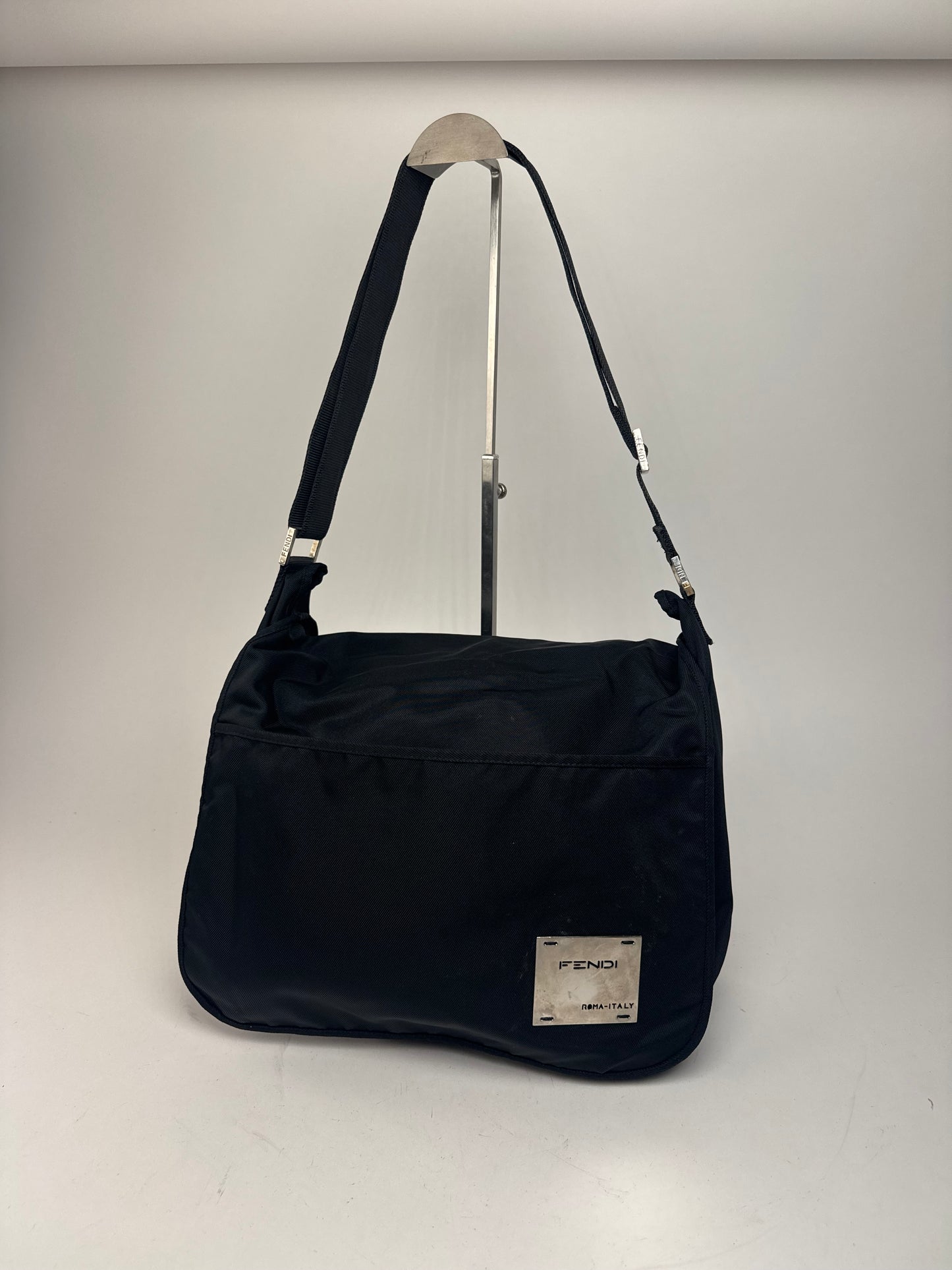 Vintage Fendi 2 Way Polyester Bag black