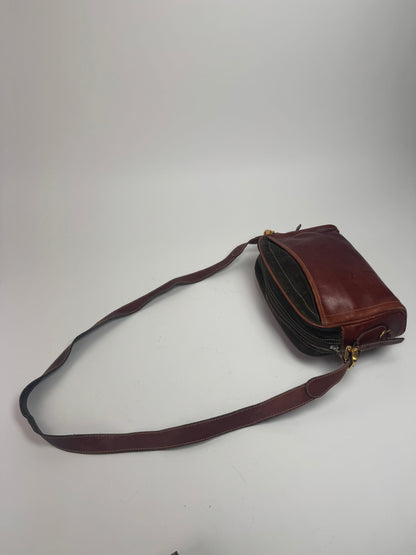 Vintage Loewe Madrid Suede Leather Bag Green Brown