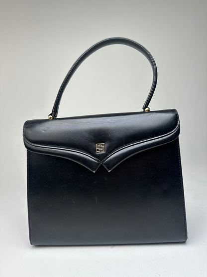 Vintage Givenchy Smooth Handbag Black Flap