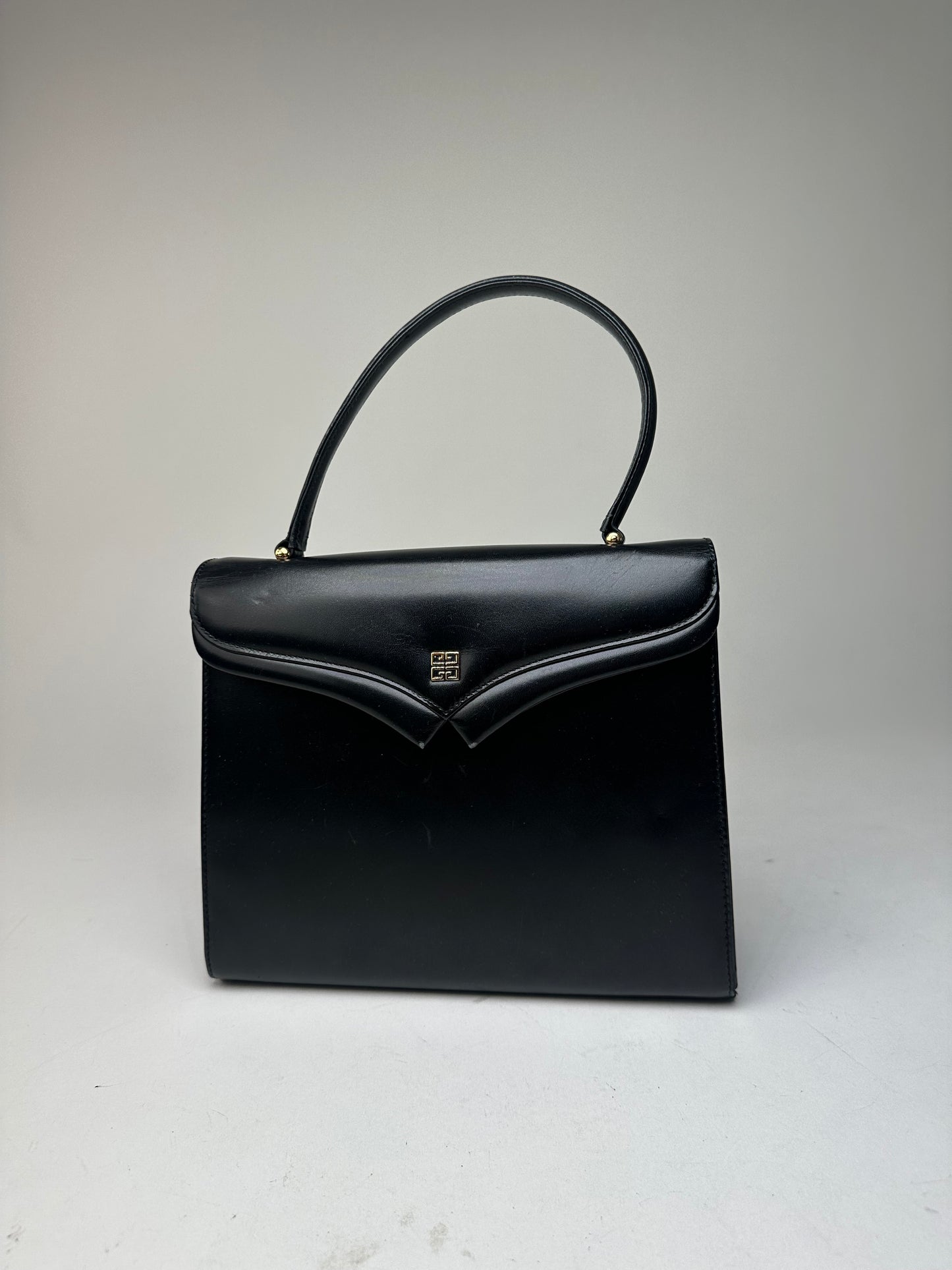 Vintage Givenchy Smooth Handbag Black Flap