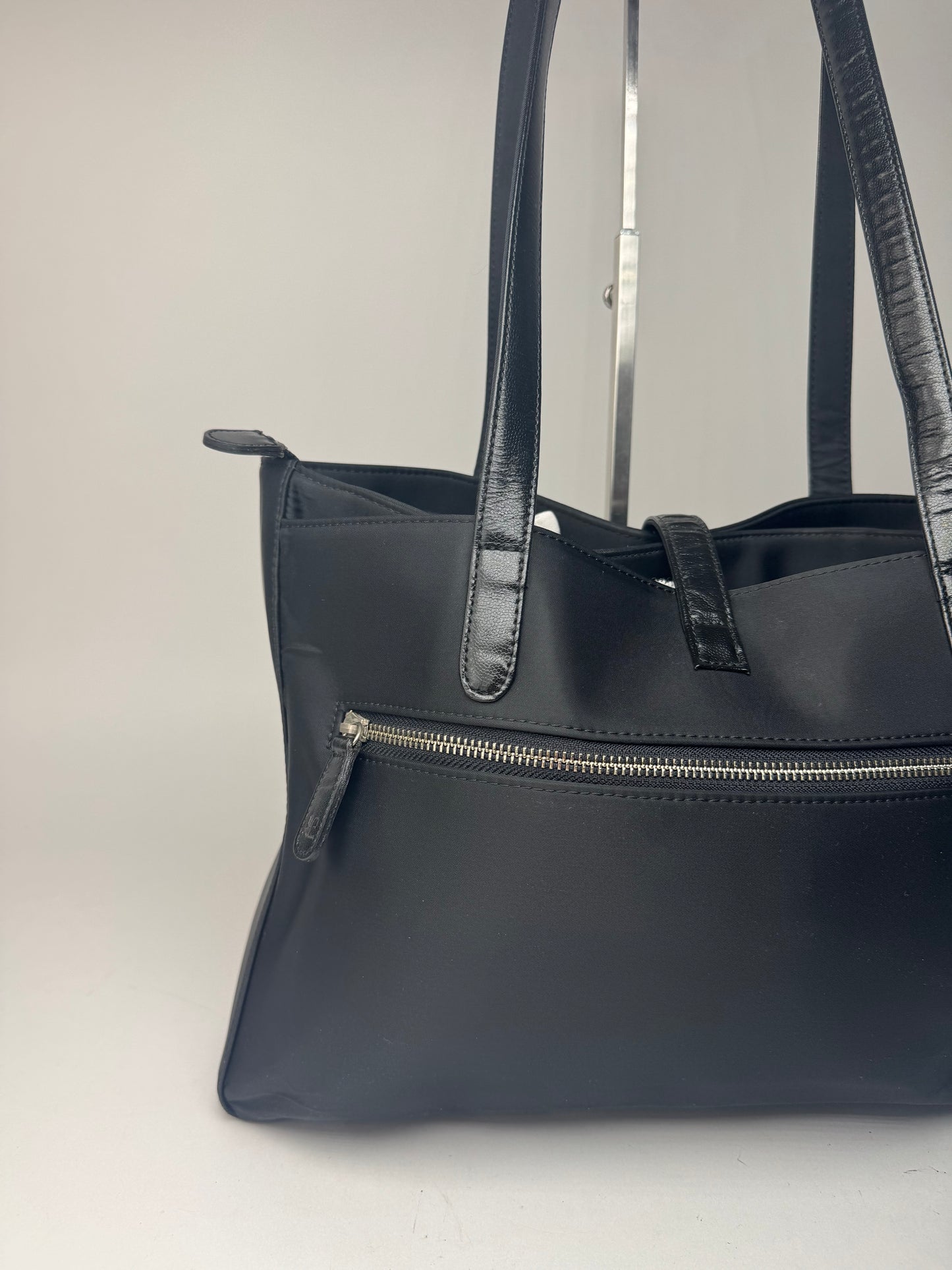 Sac Courreges vintage en cuir et polyester noir