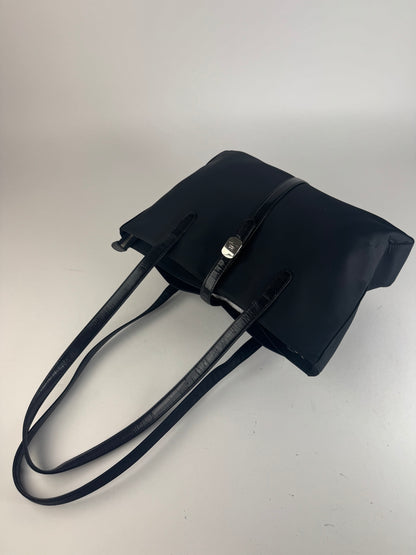 Sac Courreges vintage en cuir et polyester noir