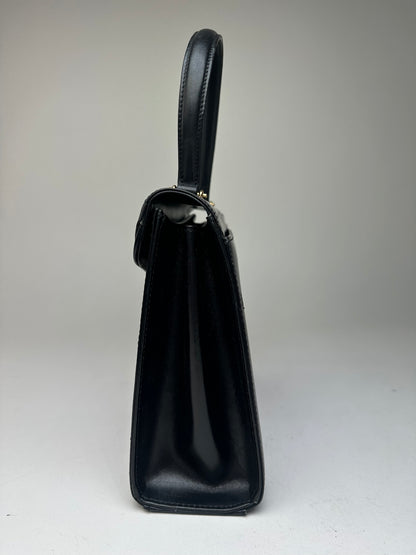 Vintage Givenchy Smooth Handbag Black Flap
