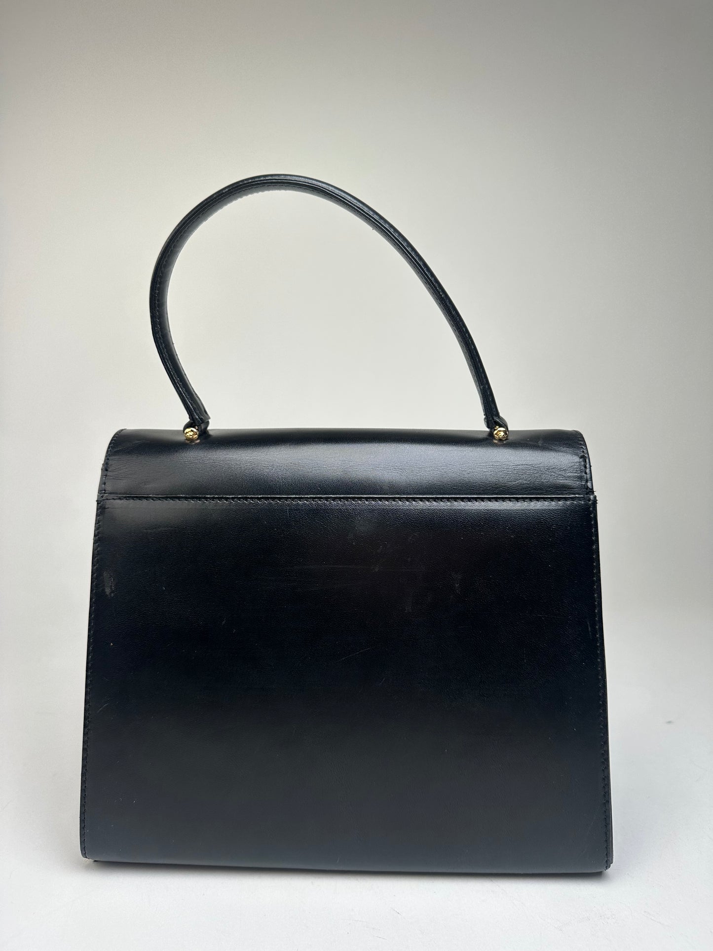 Vintage Givenchy Smooth Handbag Black Flap