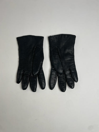 Vintage Fendi Leather Gloves Black