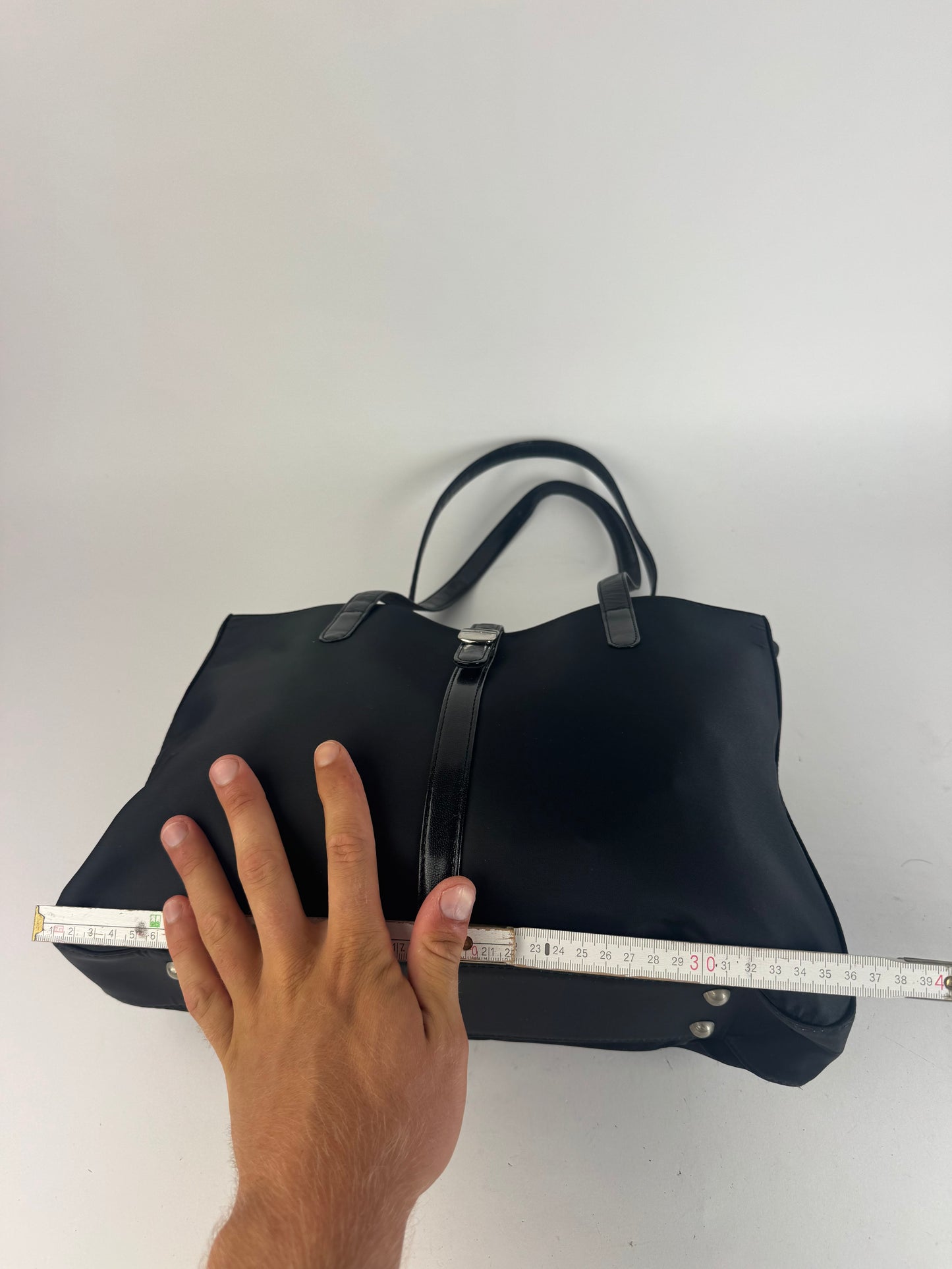 Sac Courreges vintage en cuir et polyester noir