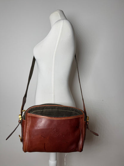 Vintage Loewe Madrid Suede Leather Bag Green Brown