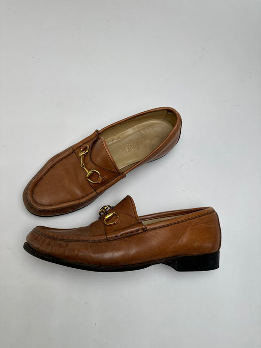 Vintage Gucci Leather Horsebit Loafers Late 1990s Tan EU36.5