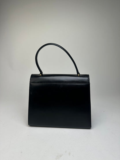 Vintage Givenchy Smooth Handbag Black Flap