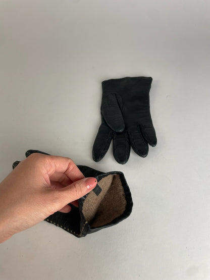 Vintage Fendi Leather Gloves Black