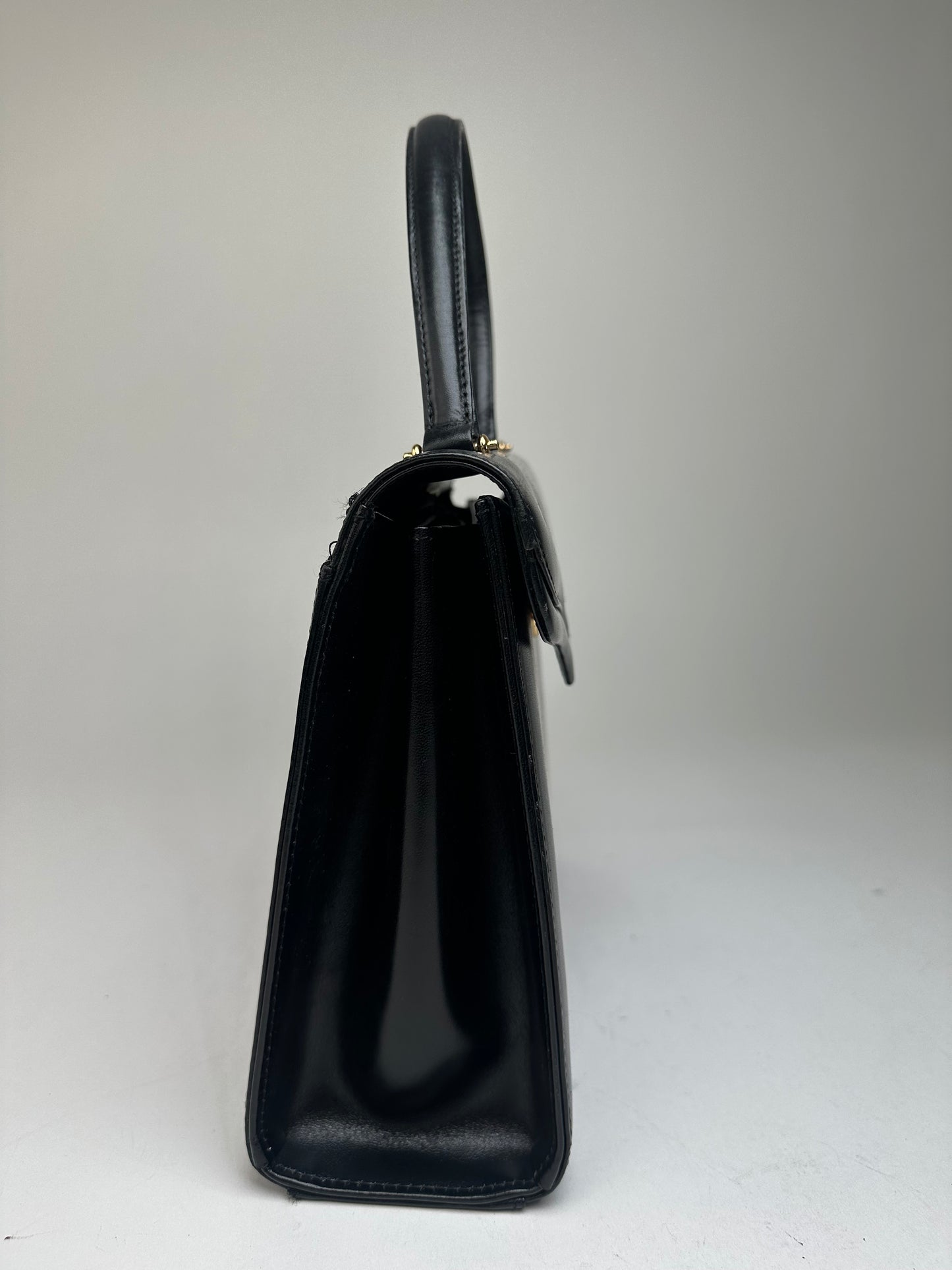 Vintage Givenchy Smooth Handbag Black Flap