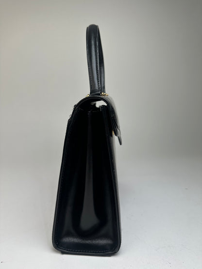 Vintage Givenchy Smooth Handbag Black Flap