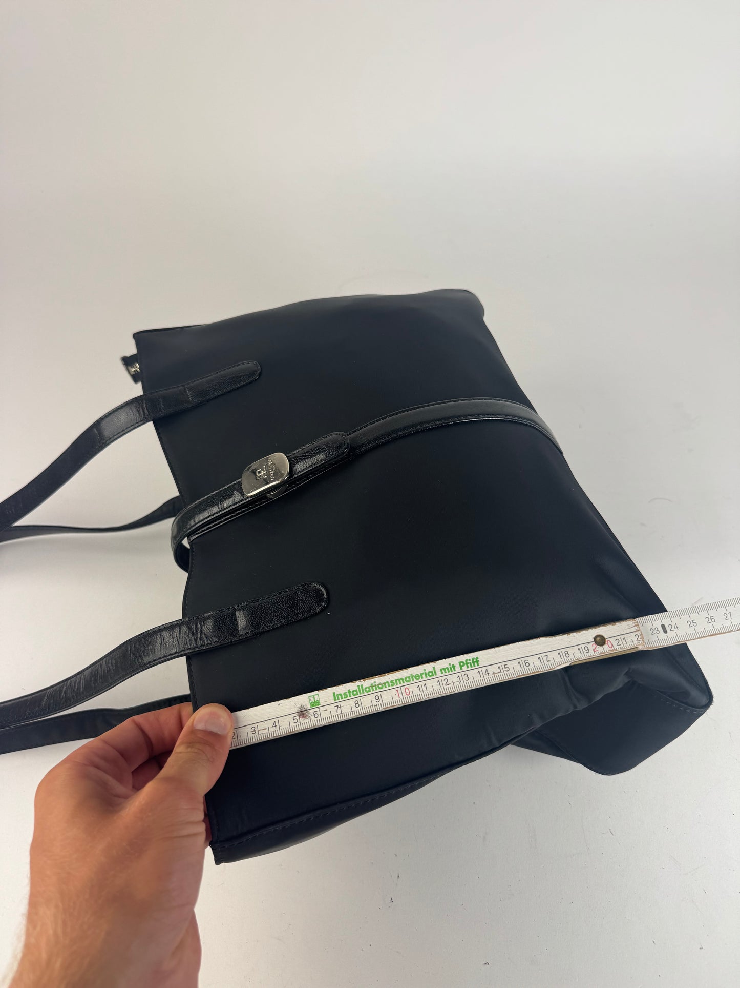 Sac Courreges vintage en cuir et polyester noir