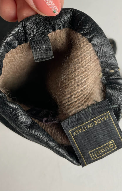 Vintage Fendi Leather Gloves Black