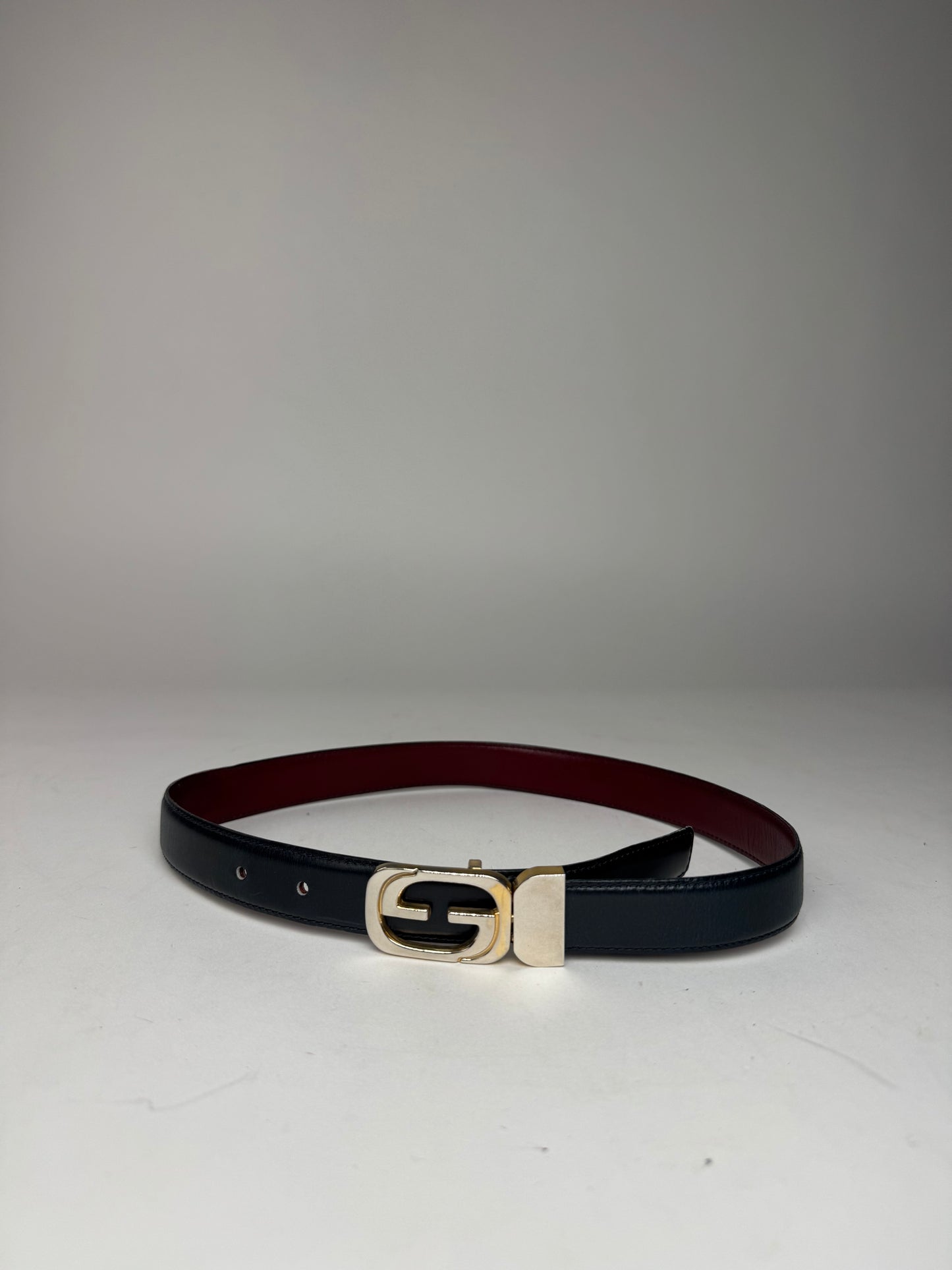 Vintage Gucci Leather Belt Black Purple