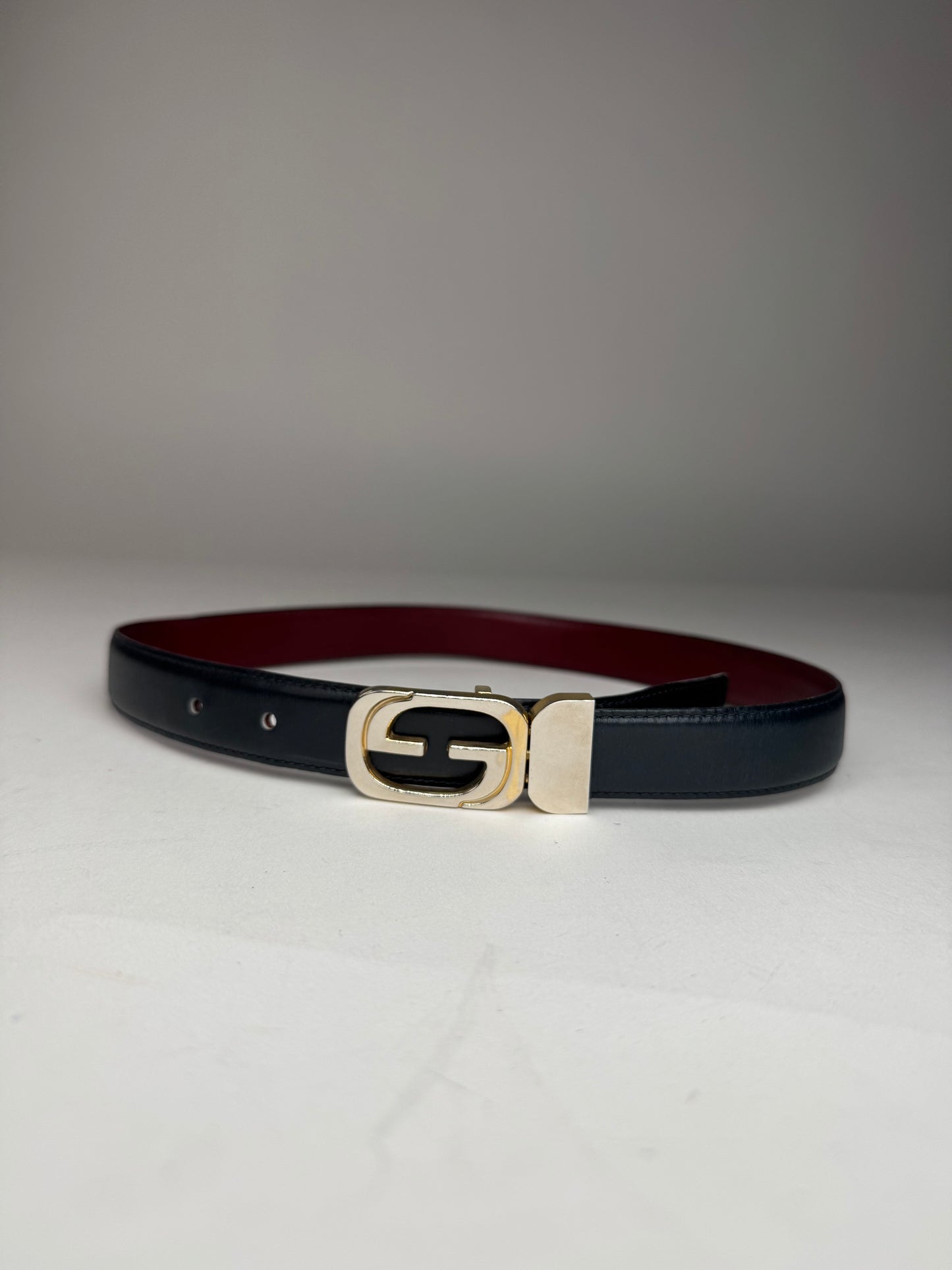 Vintage Gucci Leather Belt Black Purple
