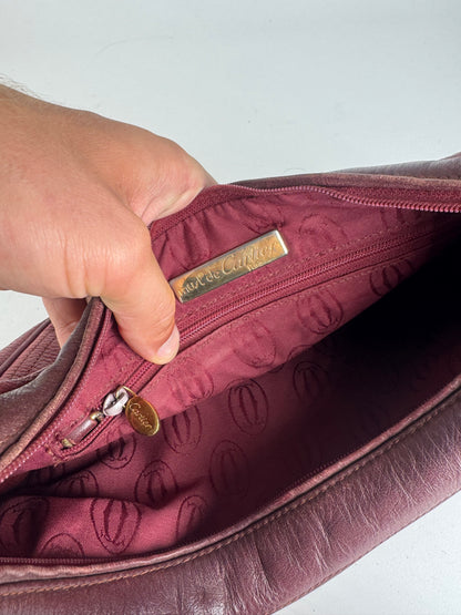 Vintage Cartier Leather shoulder bag burgundy