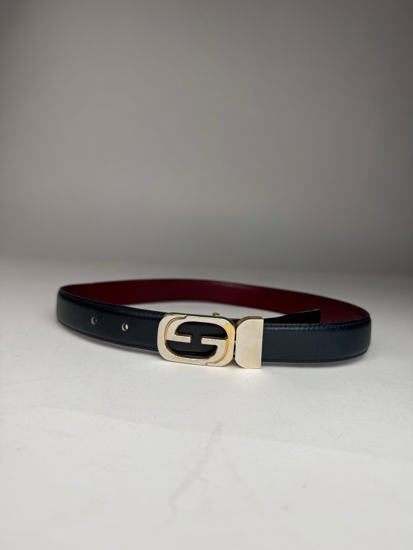 Vintage Gucci Leather Belt Black Purple