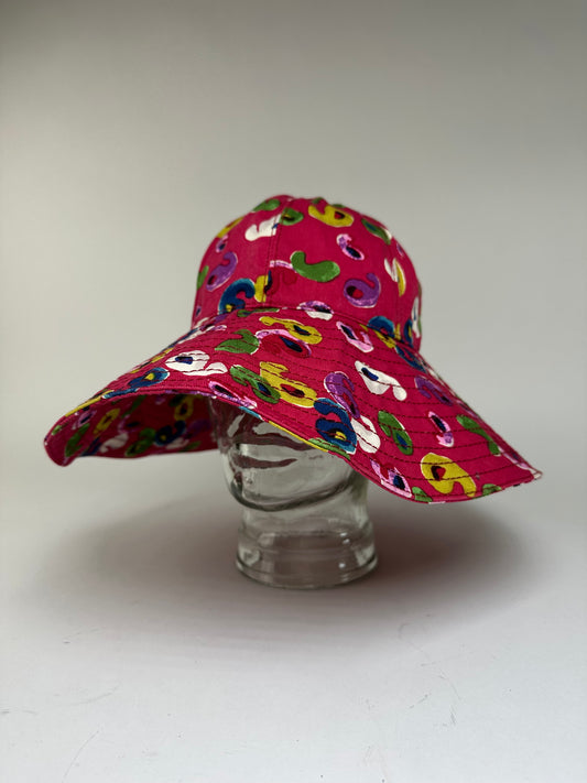 Vintage Courrèges Cotton Sun Hat Pink Multicolour