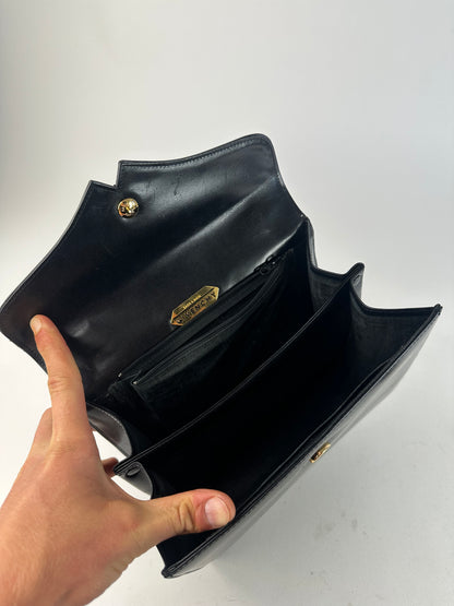 Vintage Givenchy Smooth Handbag Black Flap