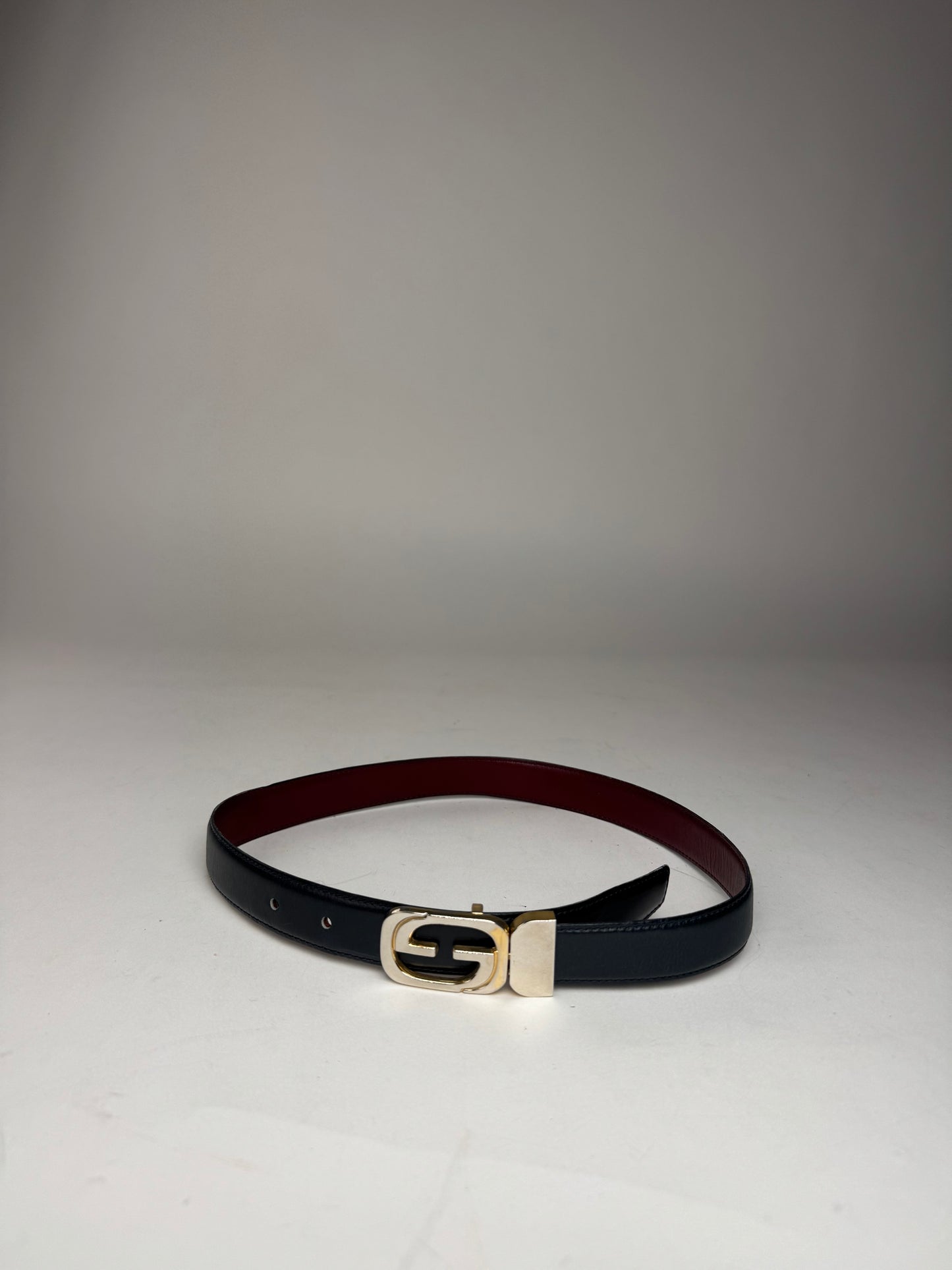Vintage Gucci Leather Belt Black Purple