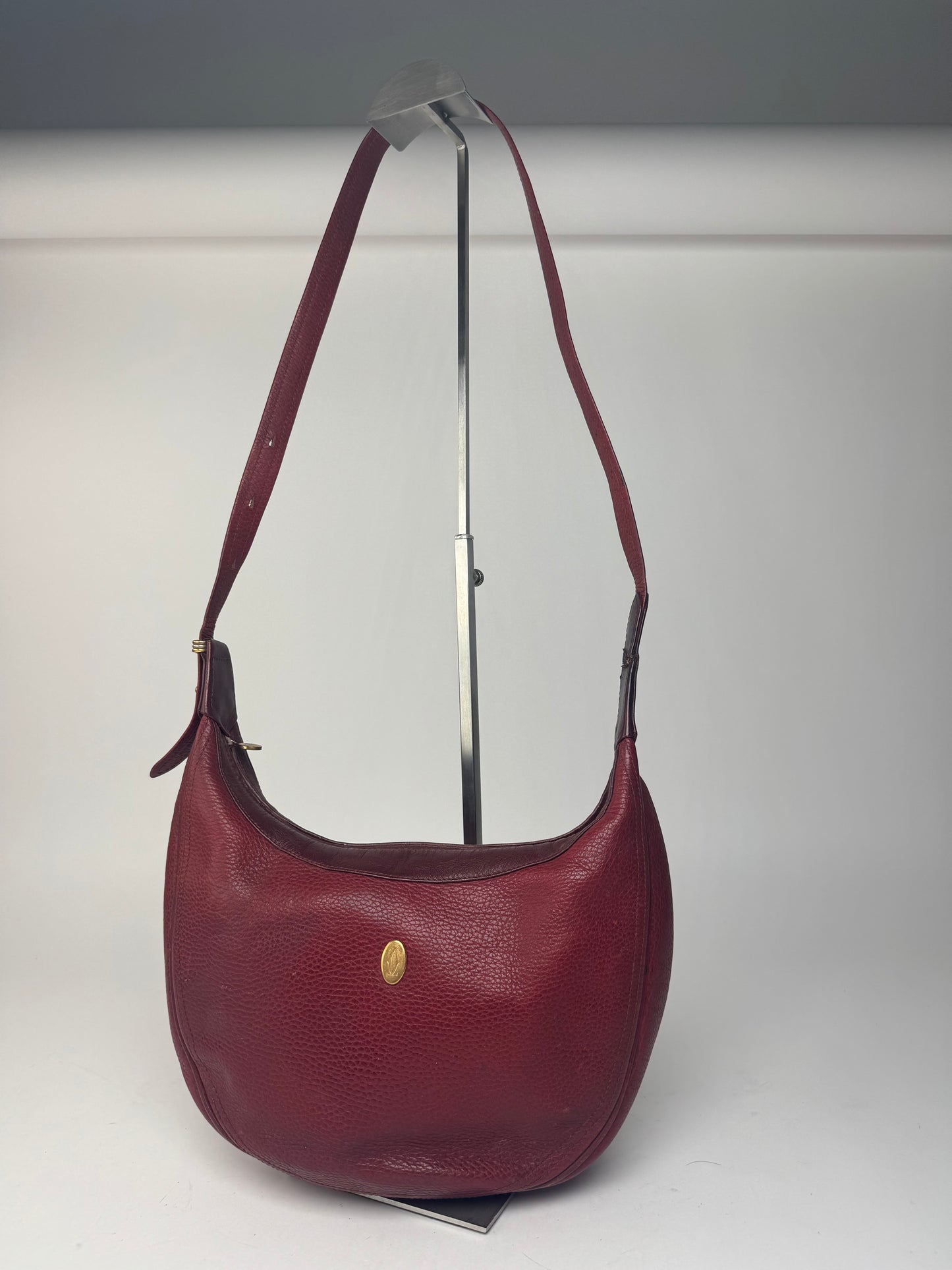 Vintage Cartier Leather shoulder bag burgundy