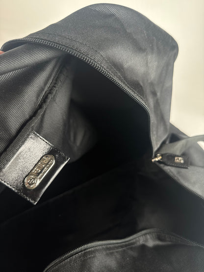 Vintage Fendi Polyester 2Way Duffel Bag Black