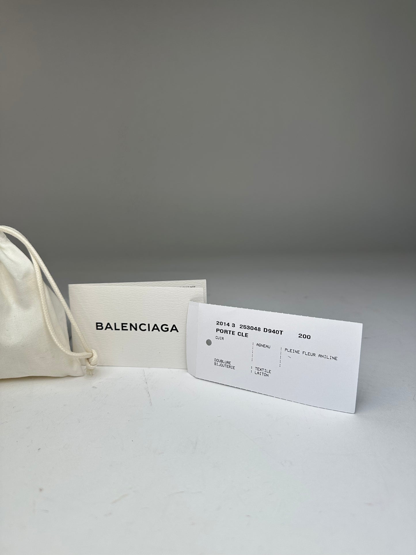 Balenciaga Gray Leather Card Holder with Decorative Hardware
