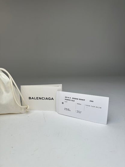 Balenciaga Gray Leather Card Holder with Decorative Hardware