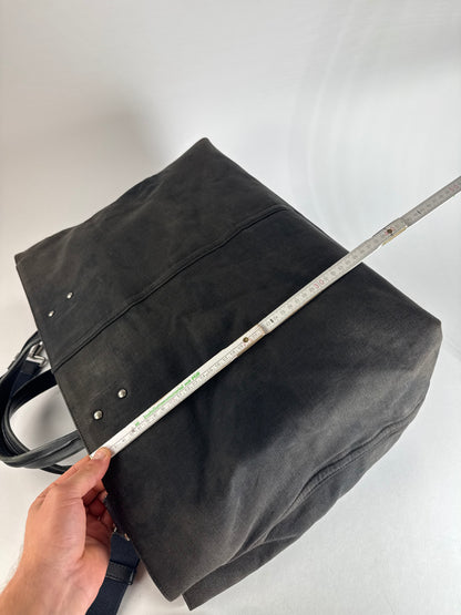 Vintage Yves Saint Laurent Denim / Leather Duffel Bag Black Brown