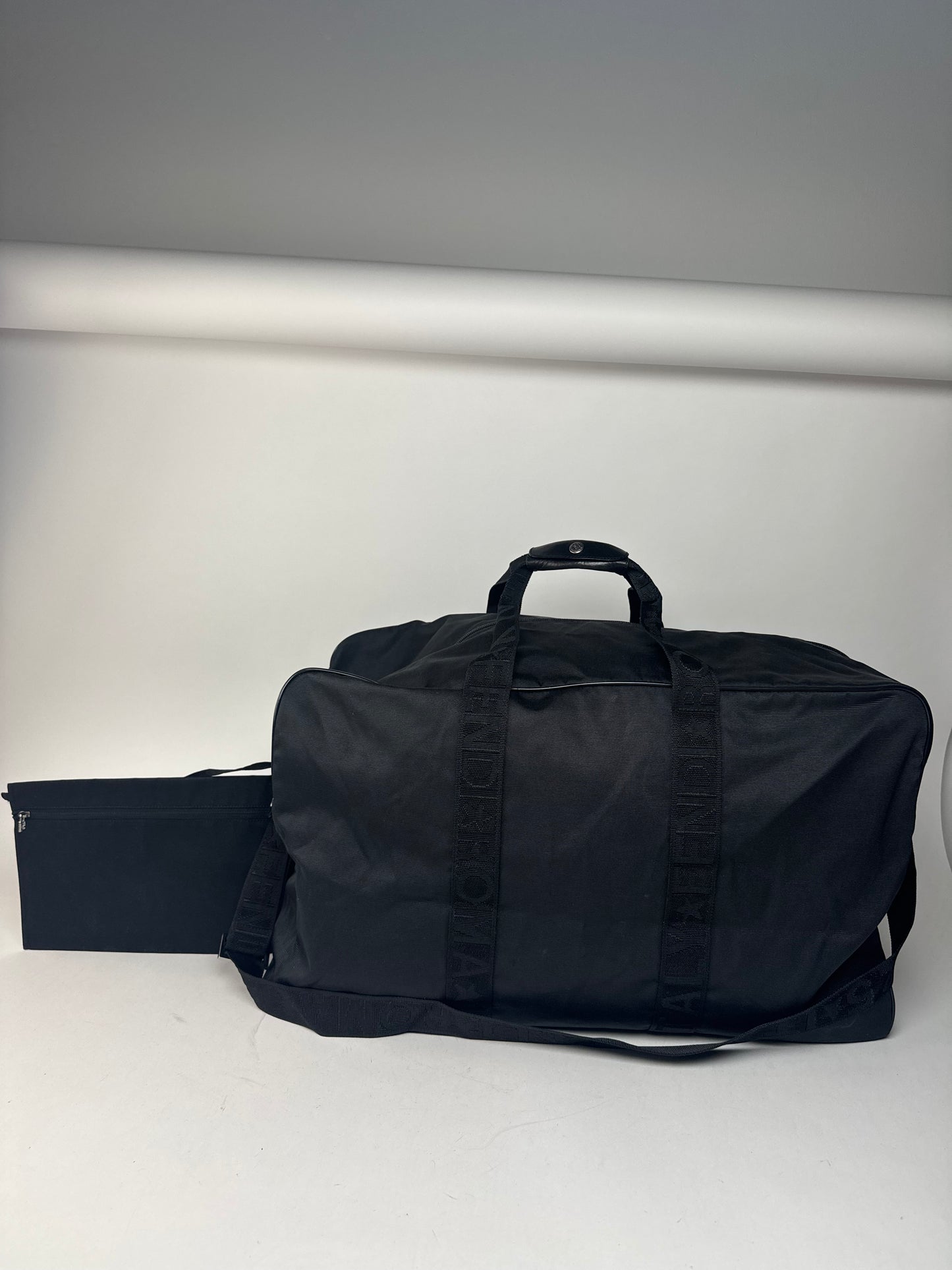 Vintage Fendi Polyester 2Way Duffel Bag Black