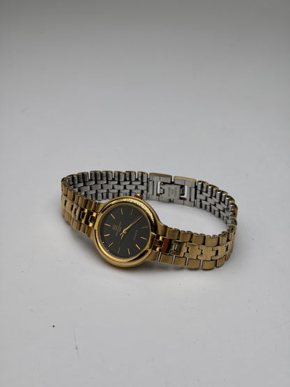 Vintage Givenchy 4G Bracelet Watch Gold Silver Black c. Late 1980s
