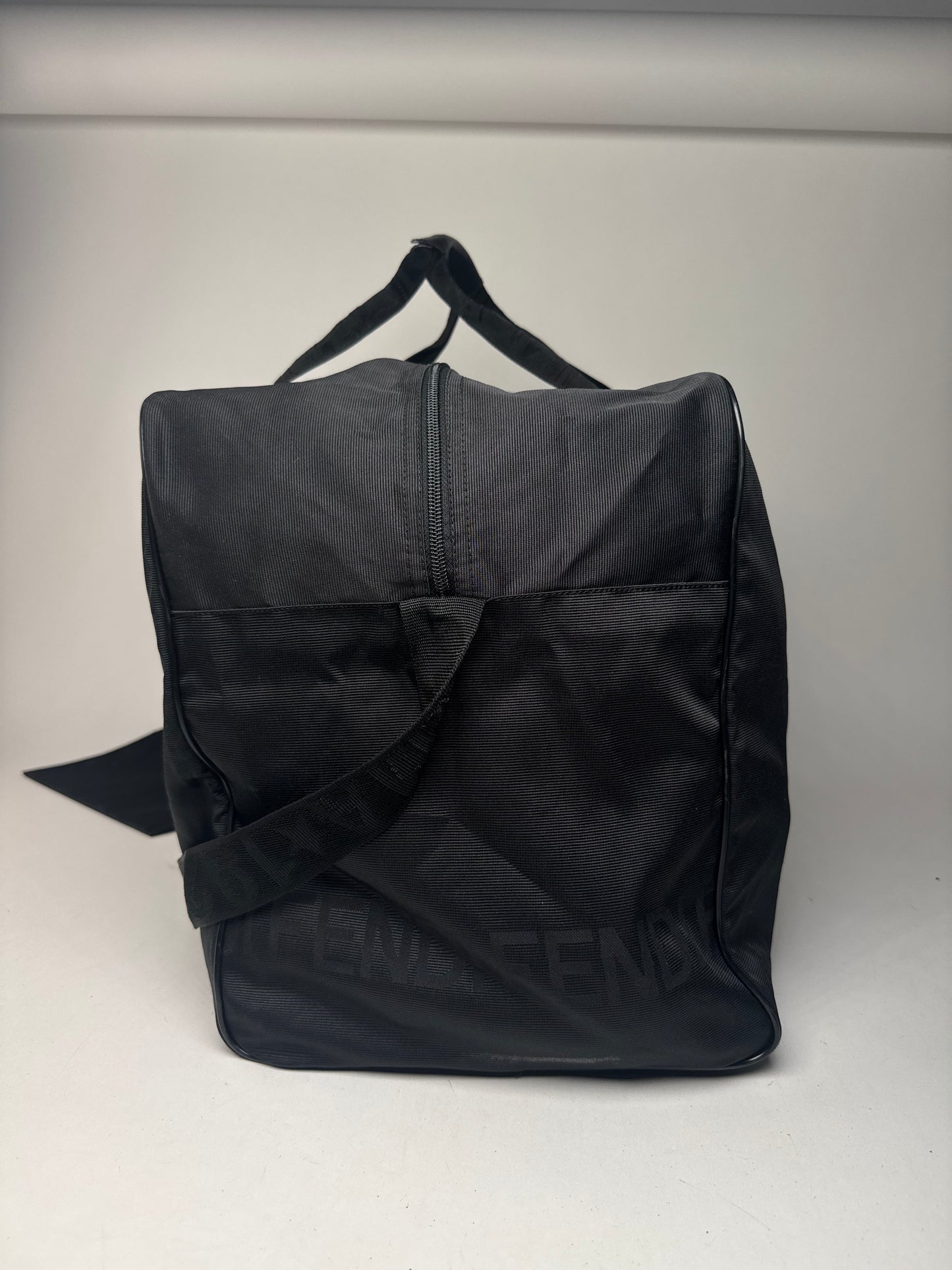 Vintage Fendi Polyester 2Way Duffel Bag Black