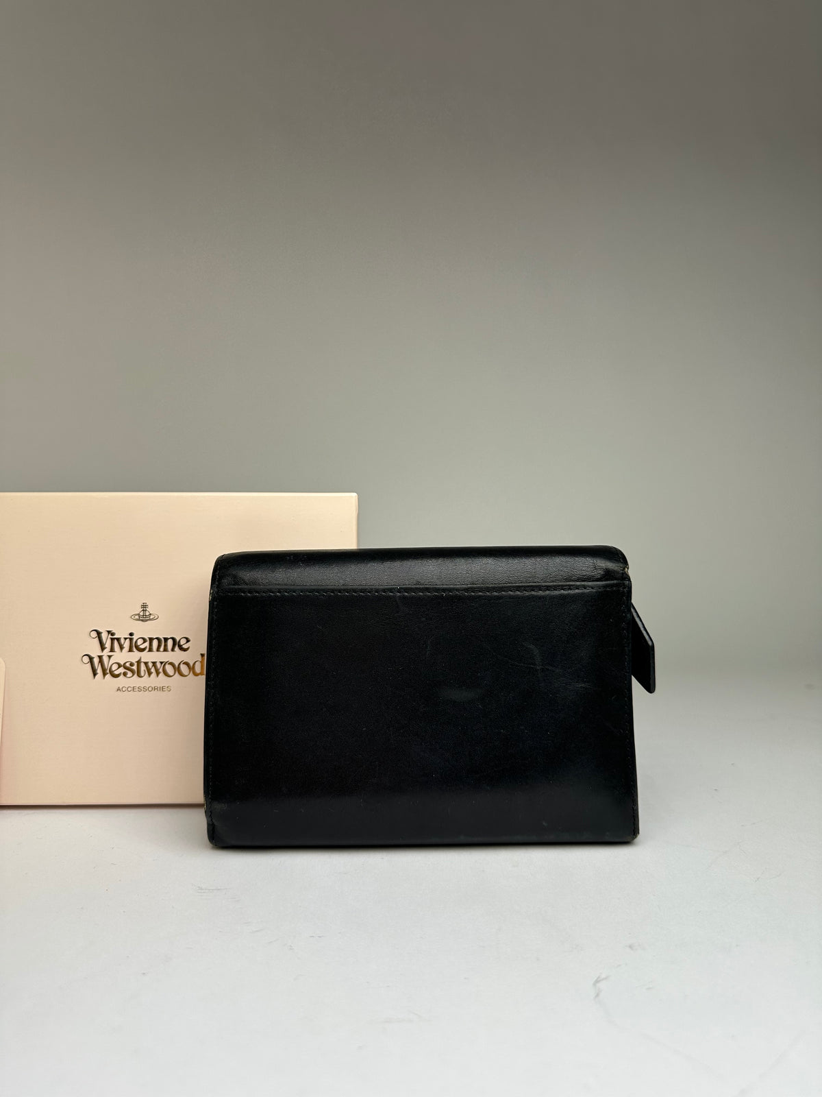 Vintage Vivienne Westwood Leather Bifold Wallet Black