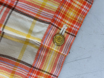 Vintage Dior Plaid Cotton Shorts Yellow Orange Red L