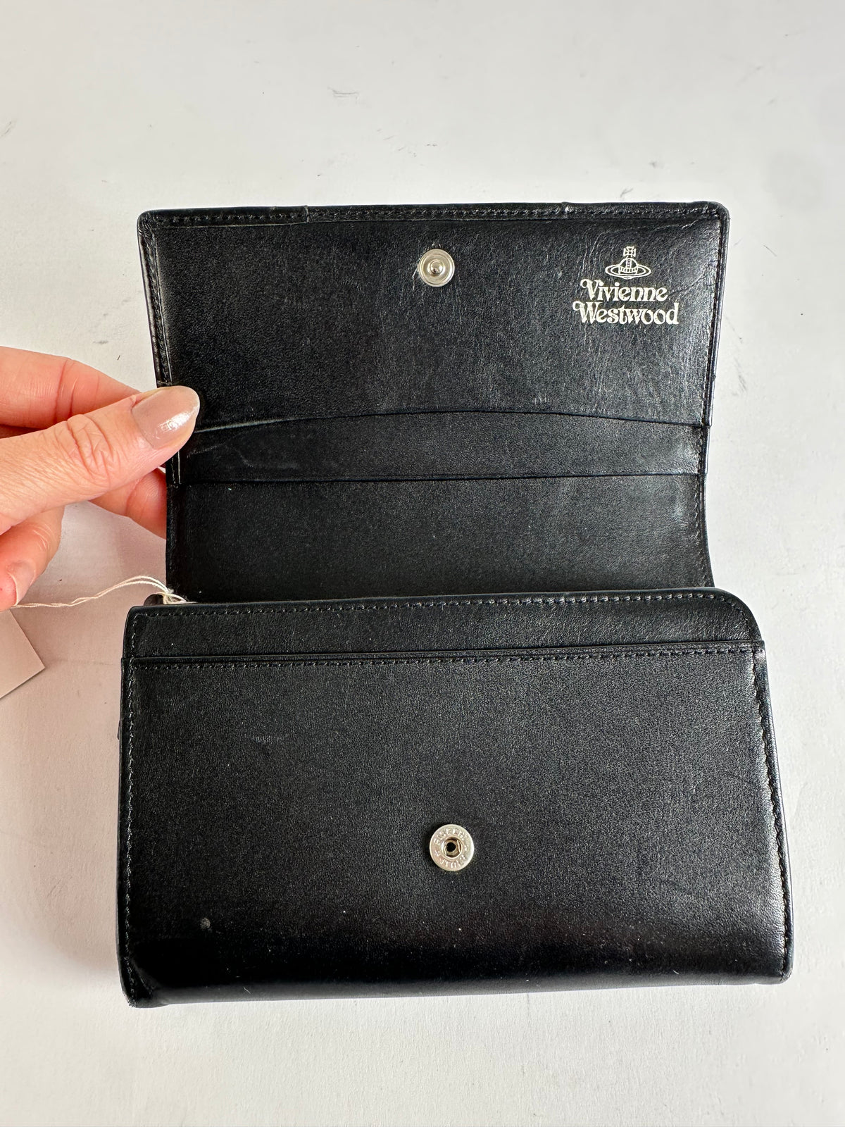 Vintage Vivienne Westwood Leather Bifold Wallet Black