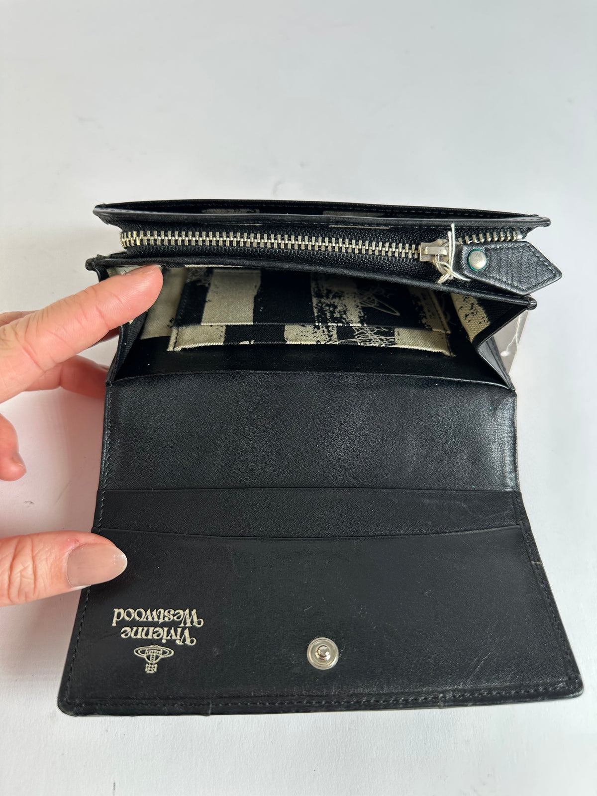 Vintage Vivienne Westwood Leather Bifold Wallet Black