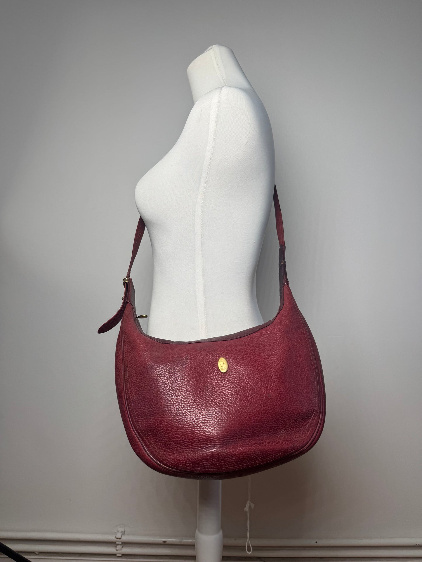 Vintage Cartier Leather shoulder bag burgundy