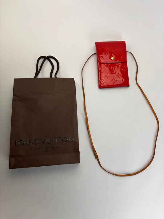 Vintage Louis Vuitton Monogram Monogram Vernis Wallet on Chain Late 1990s Red